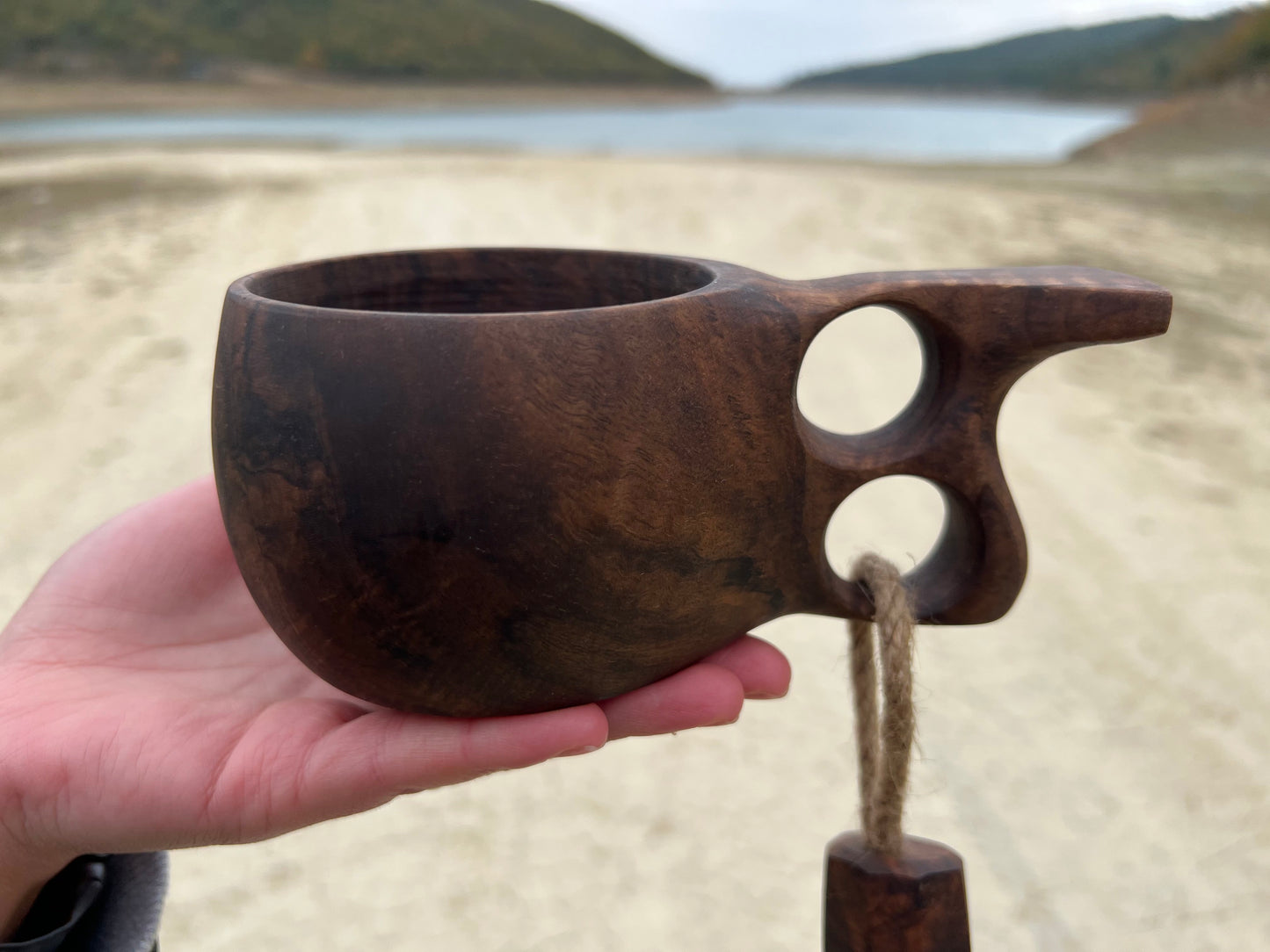 Handcrafted Wooden Kuksa Cup – Outdoor Camping Mug