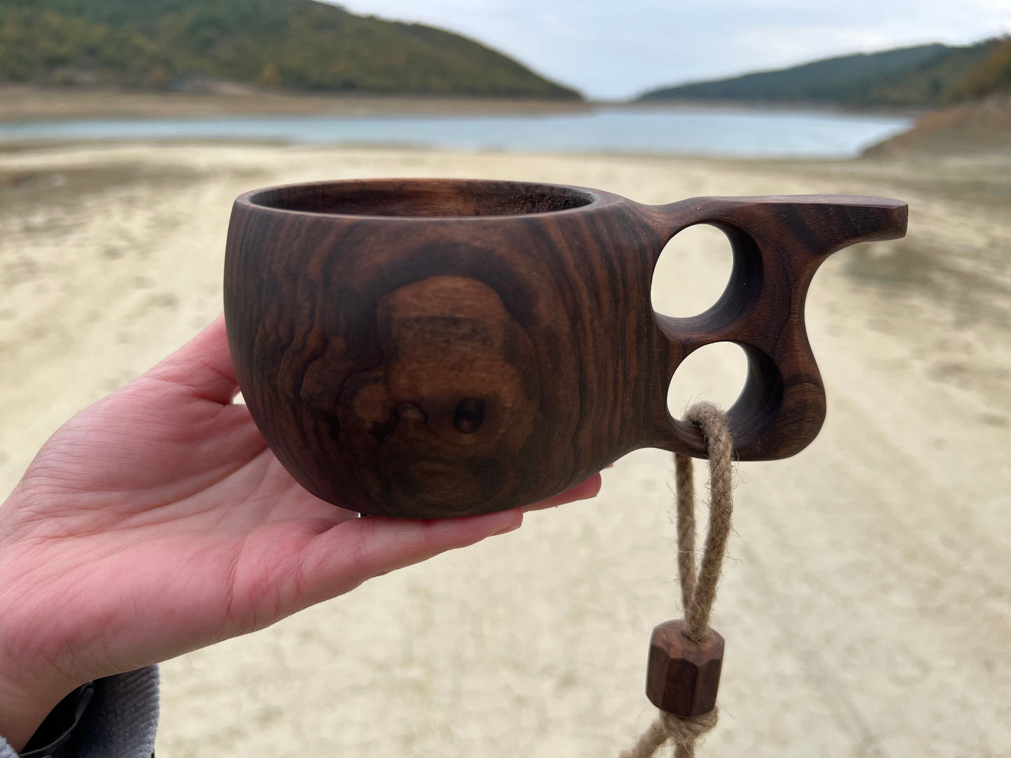 Handcrafted Wooden Kuksa Cup – Outdoor Camping Mug