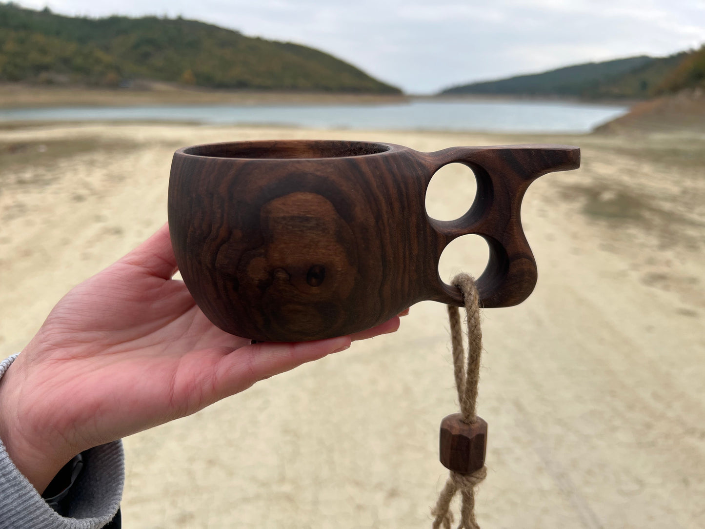 Handcrafted Wooden Kuksa Cup – Outdoor Camping Mug